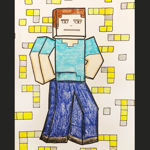 My drawing of Minecraft steve#minecraft#steve#drawing#sketch#minecraft... |  TikTok
